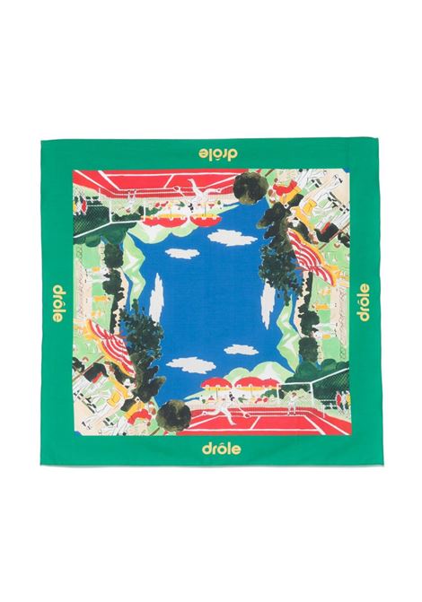 Green tennis-print scarf Drôle de monsieur - men DRÔLE DE MONSIEUR | GBA013CO128BE